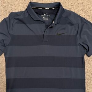 Nike Golf Tiger Woods Polo - Size Small - Blue Stripe Zonal Cooling Tech